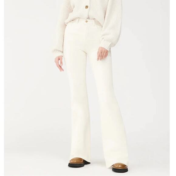 DL1961 Rachel Flare corduroy pants eggshell 26